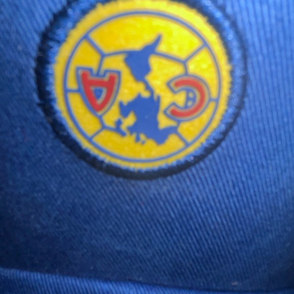 Club America Strapback Cap Hat Yellow/Navy/CA Logo soccer - Picture 7 of 13